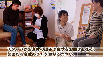 症状のヒアリング