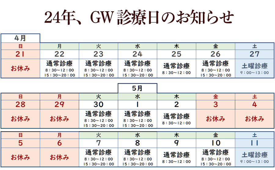 2024GW予定